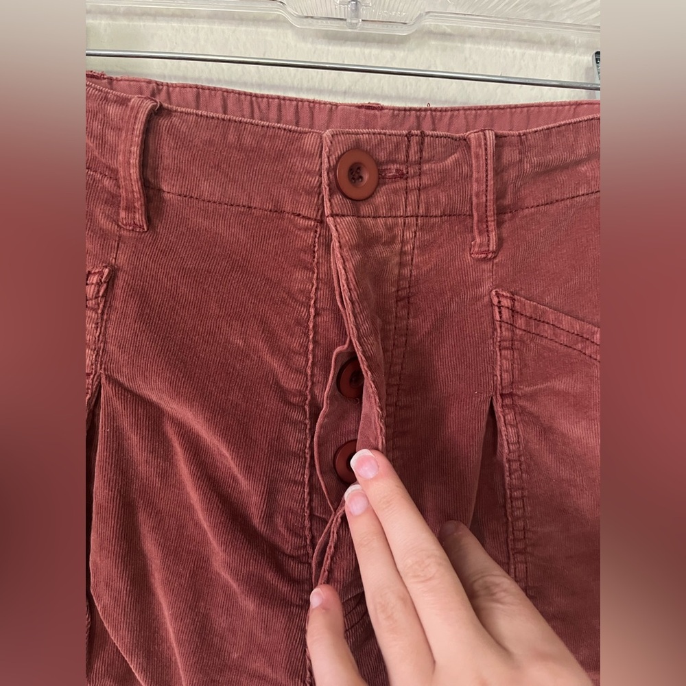 Free People Bay To Breakers Soft Corduroy Barrel Pants in Roasted Russet Size S - Picture 9 of 16